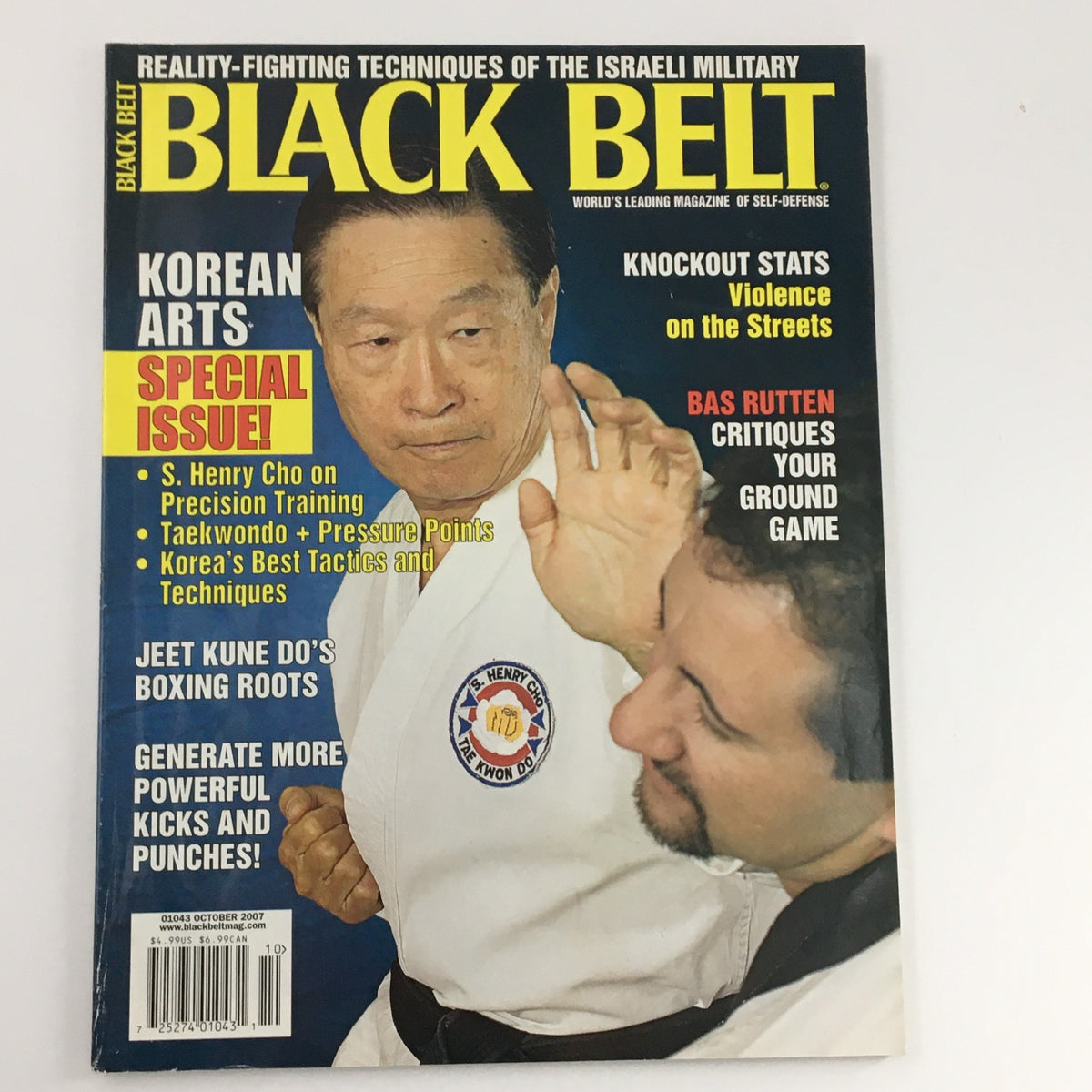 Black Belt Magazine October 2007 cover showcasing S. Henry Cho and themes of Precision Training and Korean Arts in martial arts.