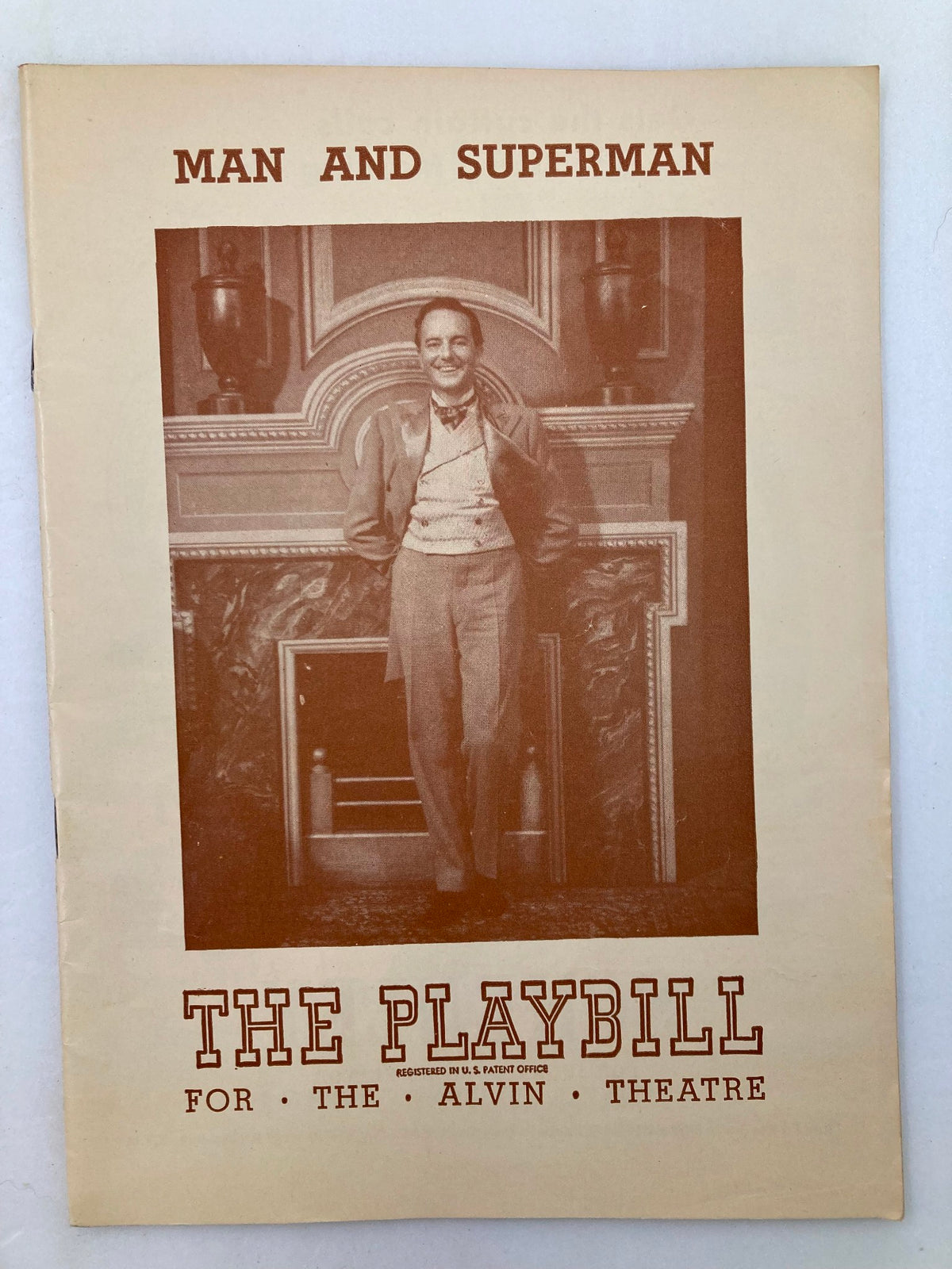 1948 Playbill for Man and Superman at the Alvin Theatre featuring a vintage photo of Malcolm Keen.