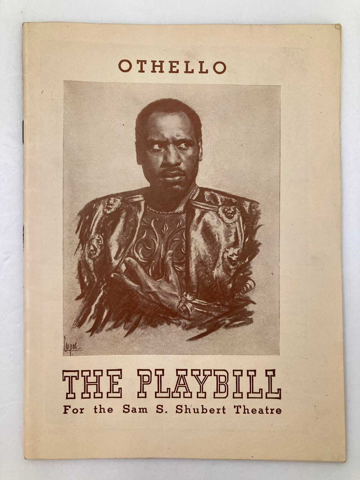 1944 Playbill featuring Othello for the Sam S. Shubert Theatre, showcasing dramatic artwork and design.