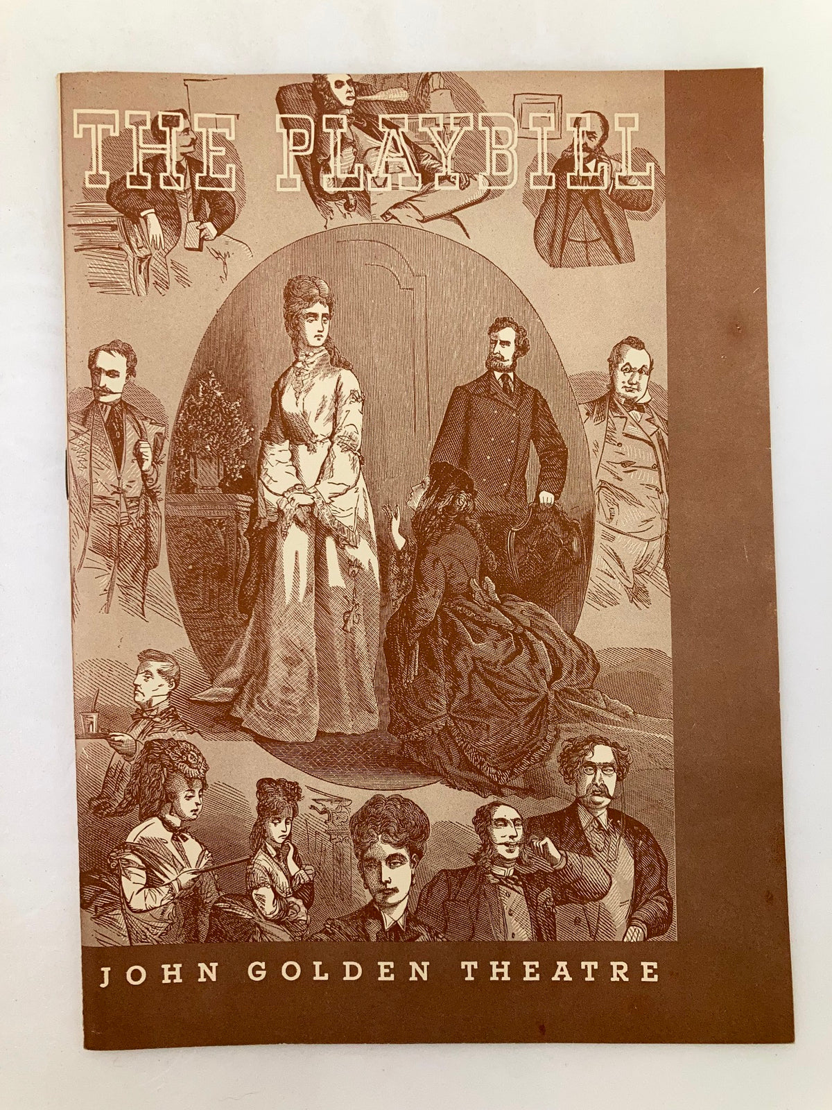 1943 Playbill from John Golden Theatre featuring illustrations from Angel Street, showcasing characters and performances from the play.