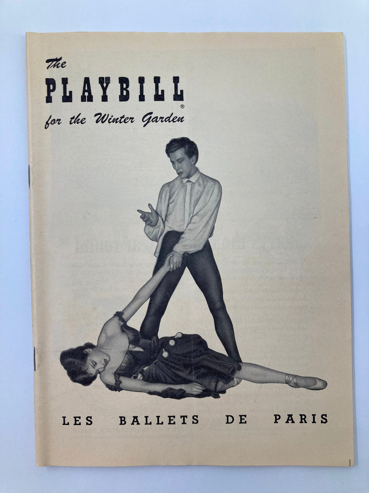 1949 Playbill for Roland Petit's Les Ballets De Paris in Carmen featuring a striking cover design with dancers in a dramatic pose.