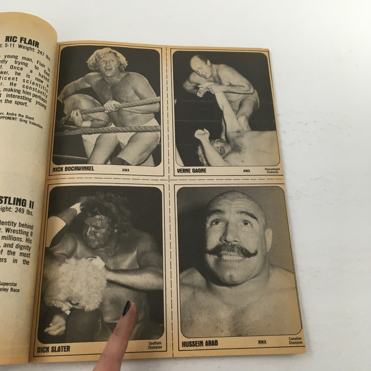 Wrestling Superstars Magazine Summer 1981 featuring Nick Bockwinkel and Verne Gagne in action. Vintage wrestling history showcasing iconic matches and personalities.