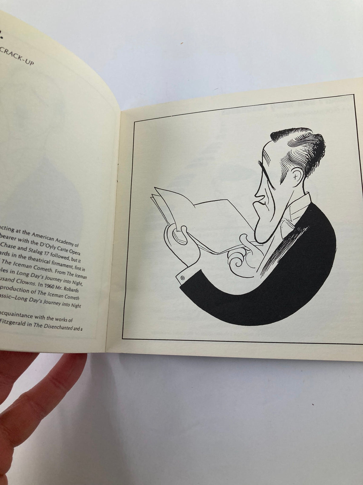 Illustration of a man reading, included in the 1963 Souvenir Program for the Festival of Performing Arts.