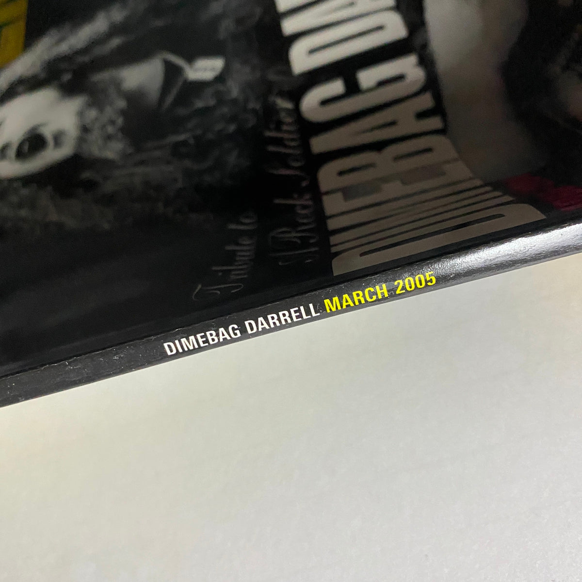 Spine of Revolver Magazine March 2005 edition highlighting Dimebag Darrell, reflecting its collector's value with the date prominently displayed.