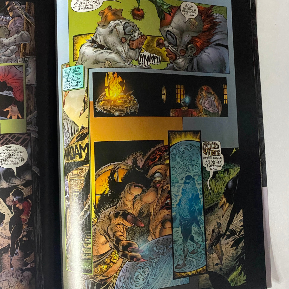 1999 Todd McFarlane Presents Kiss Psycho Circus magazine page with vivid comic panels illustrating the intense adventures from the series, highlighting the unique storytelling.