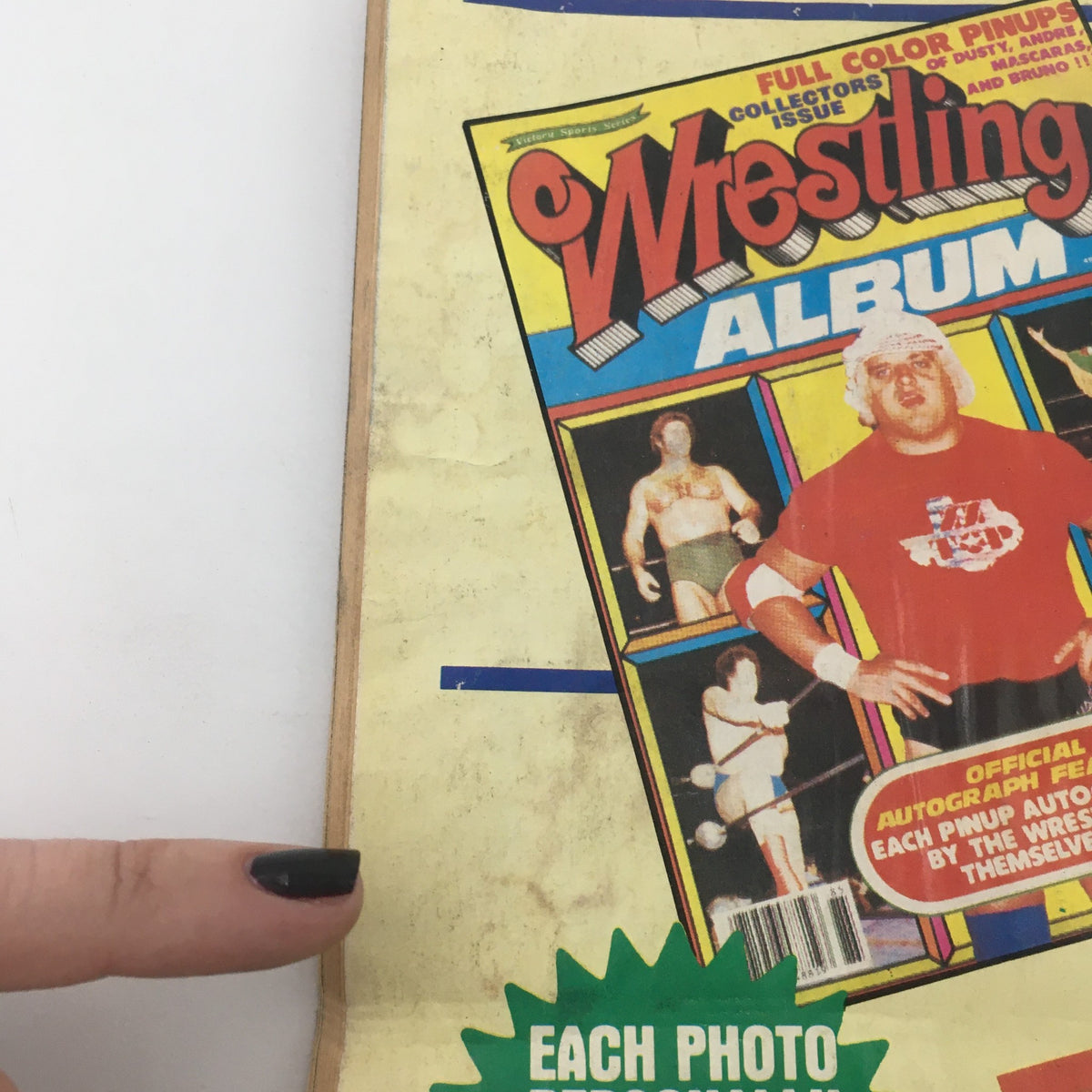 Front cover of The Wrestler Magazine May 1980 displaying bright colors and images of wrestlers, emphasizing its collectible status.