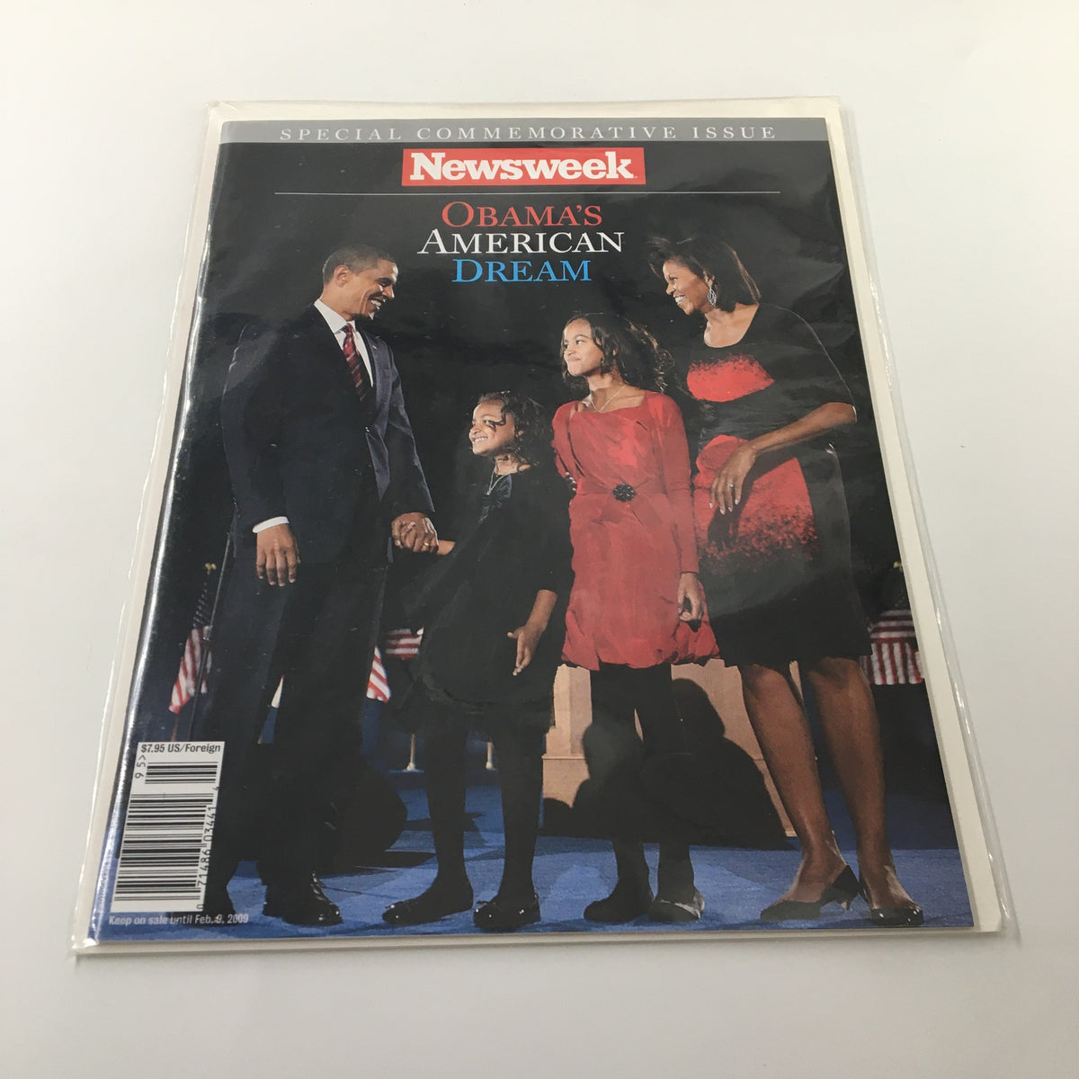 Newsweek Magazine February 2009 cover depicting Barack Obama's American Dream, with an image of President Obama and his family, highlighting a significant moment in history.