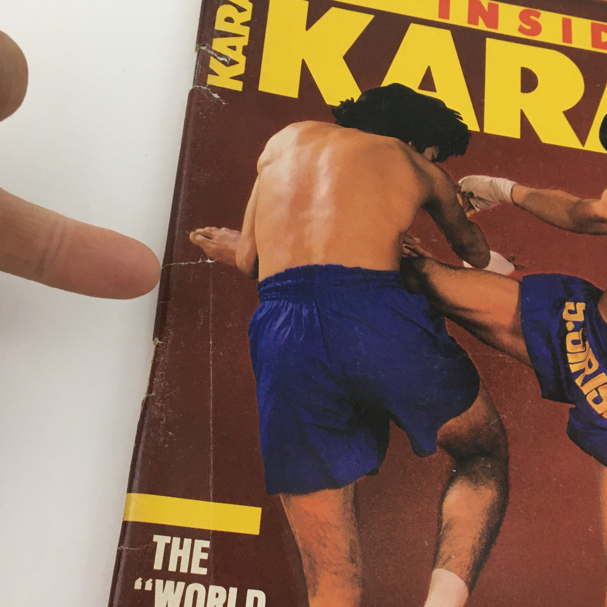 Cover of Inside Karate Magazine May 1988 featuring martial artists demonstrating techniques in Thai martial arts and street fighting.
