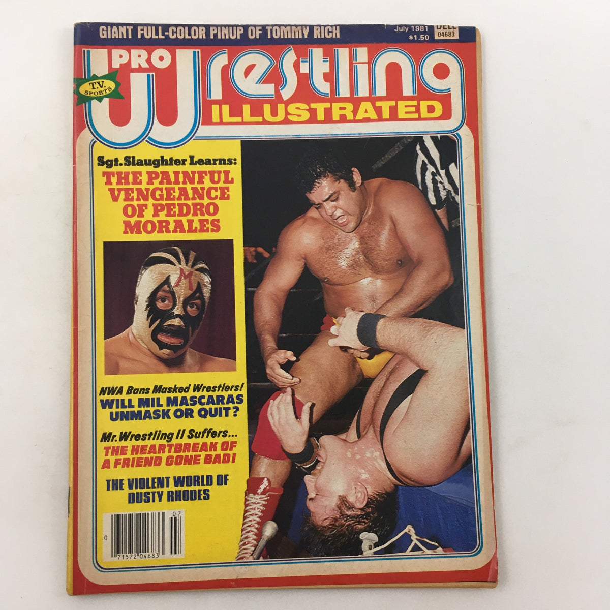Pro Wrestling Illustrated Magazine July 1981 featuring Pedro Morales on the cover, showcasing the headline 'The Painful Vengeance of Pedro Morales' along with engaging wrestling action imagery.
