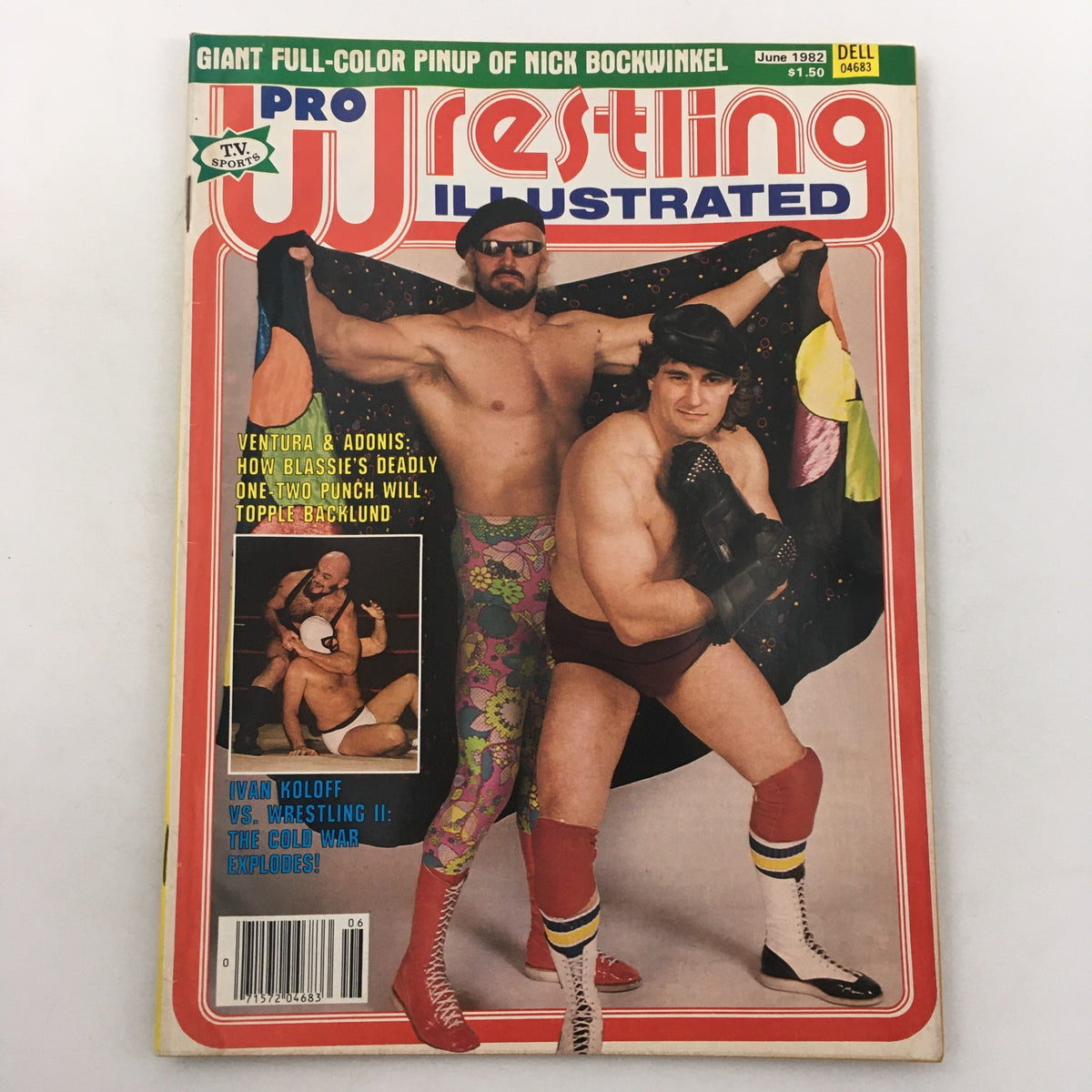 Pro Wrestling Illustrated Magazine June 1982 featuring Ivan Koloff vs Mr. Wrestling II on the cover, showcasing vibrant colors and iconic wrestlers in action.