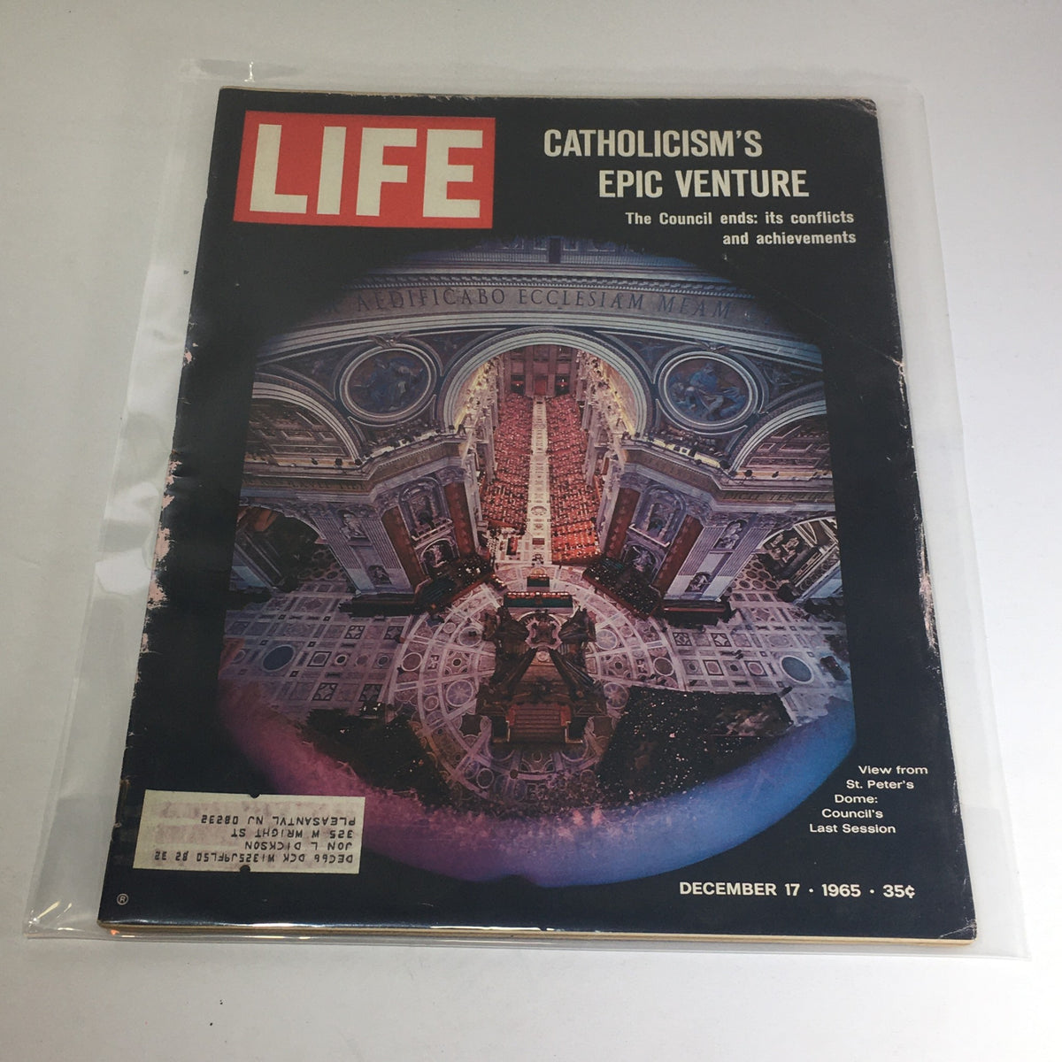 VTG Life Magazine Cover - December 17, 1965 featuring Catholicism's Epic Venture with a view from St. Peter's Dome.