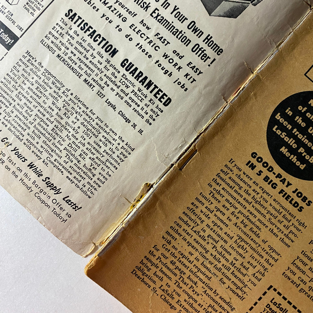 Interior page of Complete Baseball by Story Life Magazine, Spring 1951, featuring advertisements and articles relevant to that era.