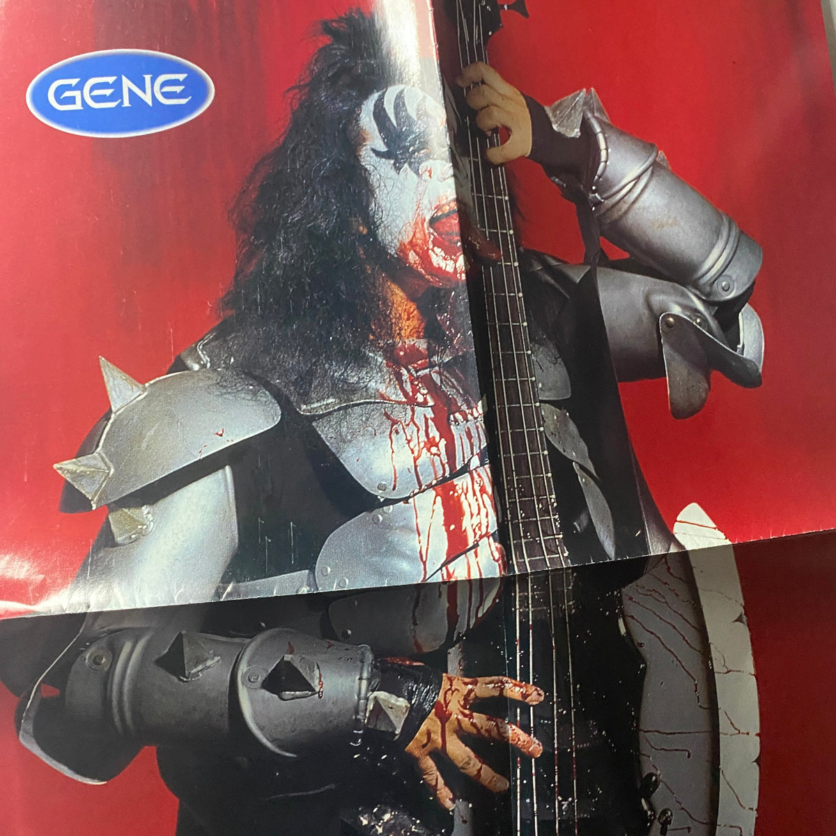 Fold-out poster from This Kiss Vol 2 No 2 featuring Gene Simmons in a striking costume.