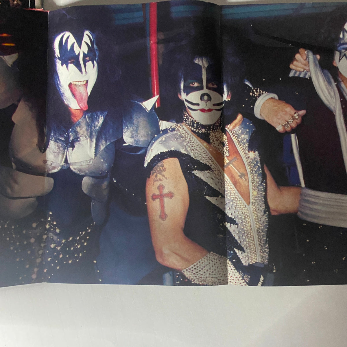 Fold-out image from This Kiss Vol 2 No 2 showcasing KISS band members in performance attire.
