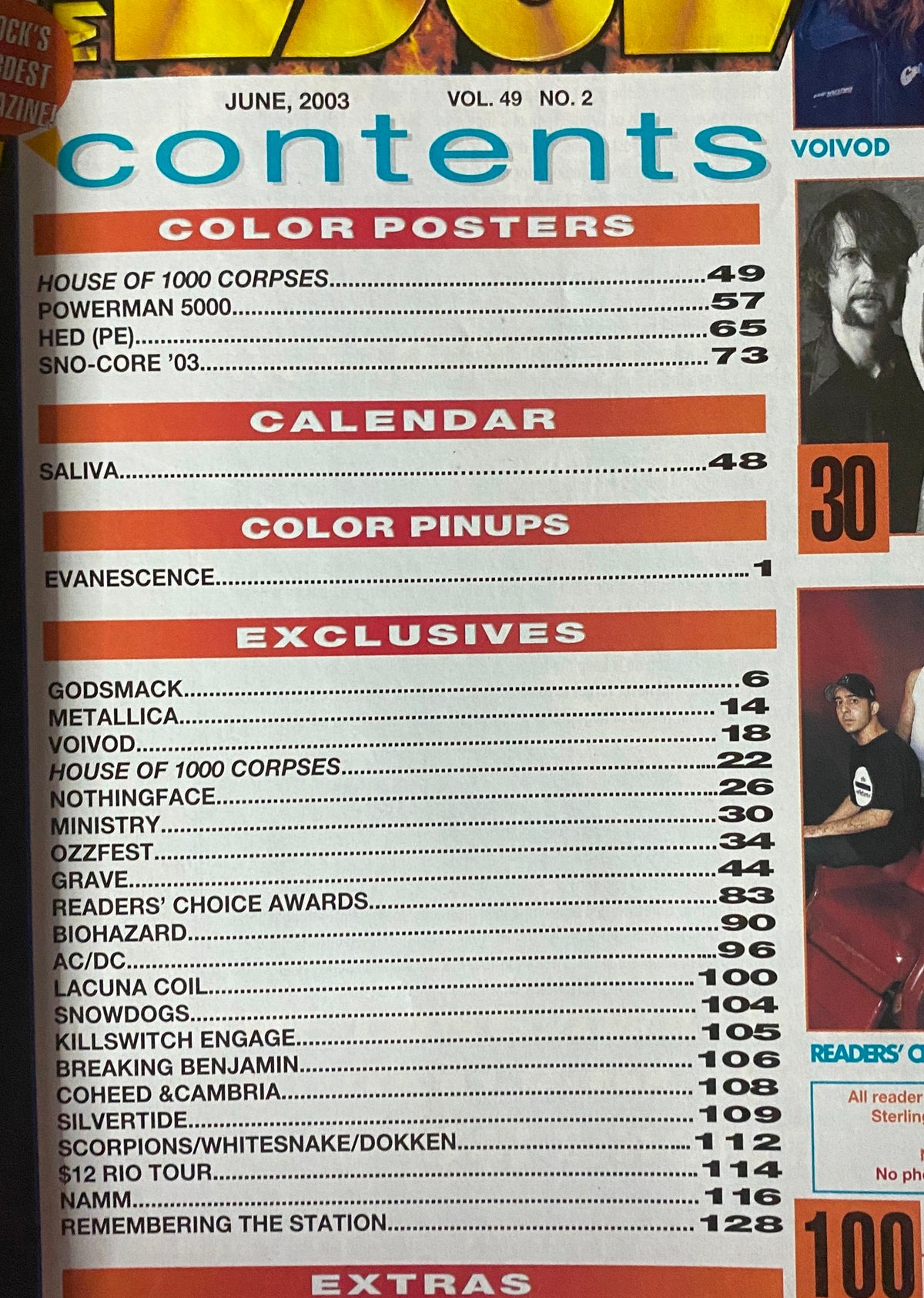 Metal Edge Magazine June 2003 Godsmack, Rob Zombie w Poster No Label VG