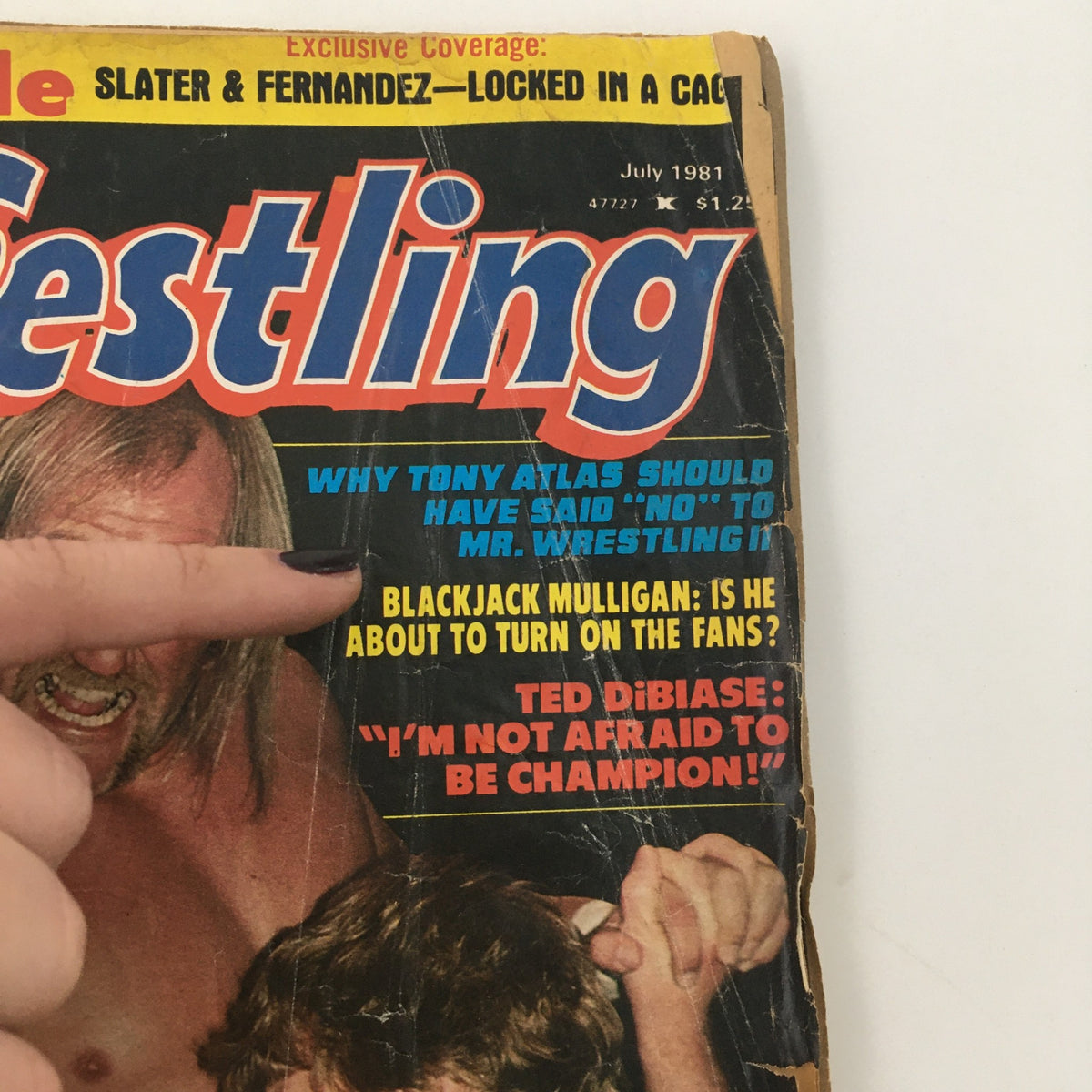 Cover of Inside Wrestling Magazine July 1981 featuring key wrestling stories including Tony Atlas and Blackjack Mulligan, highlighting important rivalries and events from the era.