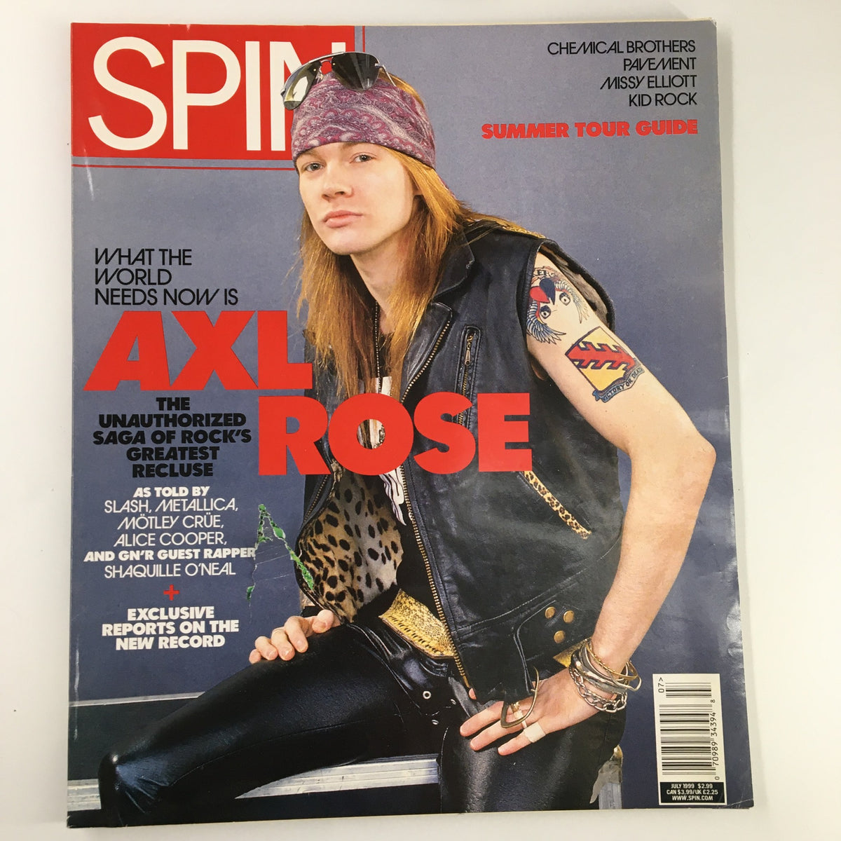 Spin Magazine July 1999 Vol 15 #7 Axl Rose, Slash, Metallica & Motley Crue