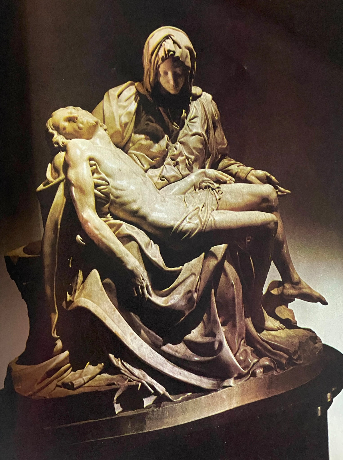1965 Time Life Special Report: The Pope's Visit - A striking photograph of Michelangelo's sculpture of the Pietà, symbolizing themes of compassion and loss.