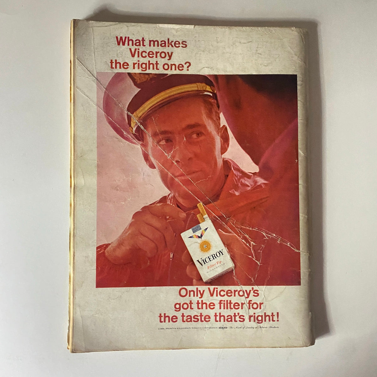 Back cover of Playboy Magazine March 1966, featuring a vintage advertisement for Viceroy cigarettes, showcasing mid-century advertising style.