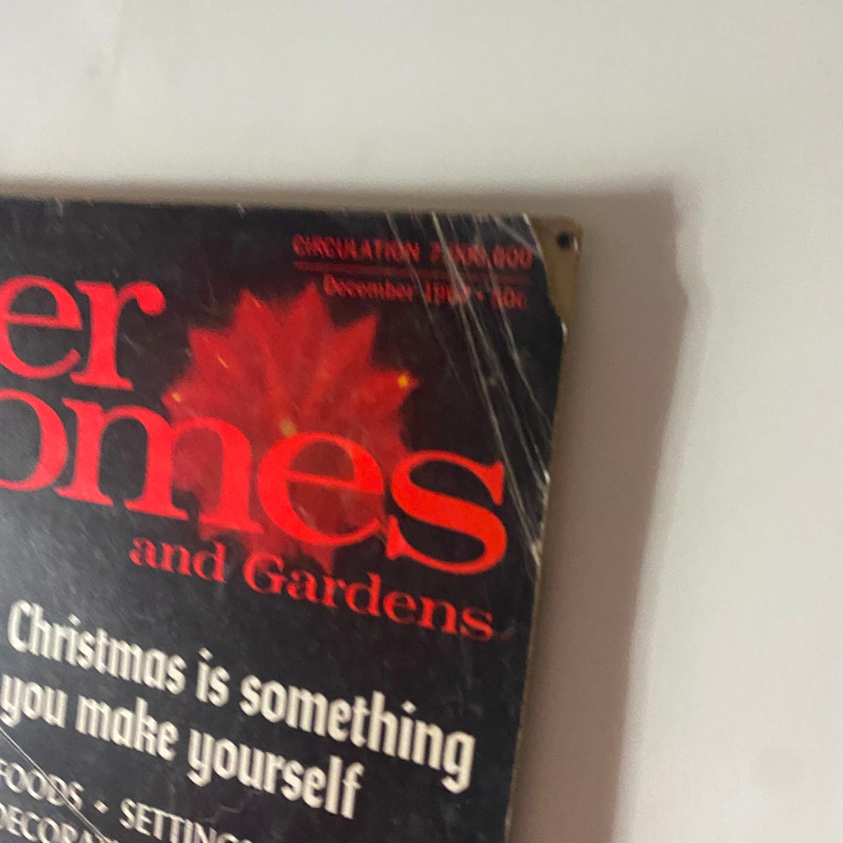 Close-up of the Better Homes & Gardens Magazine December 1967 cover showcasing holiday decoration ideas and the title prominently displayed.