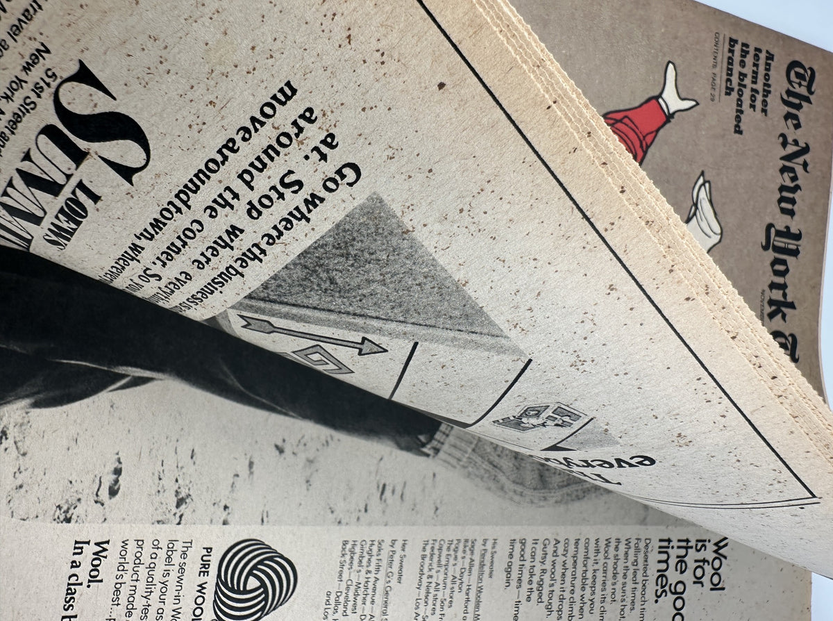 Inside view of The New York Times Magazine, November 10, 1974, featuring an article layout with a visual mentioned in the cover about Watergate and Congress.