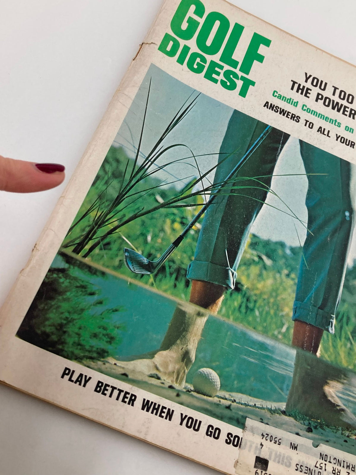 Close-up of the VTG Golf Digest Magazine September 1968 cover showing '5 Ways To Whip Southern Courses' with emphasis on the golfer's feet in water.