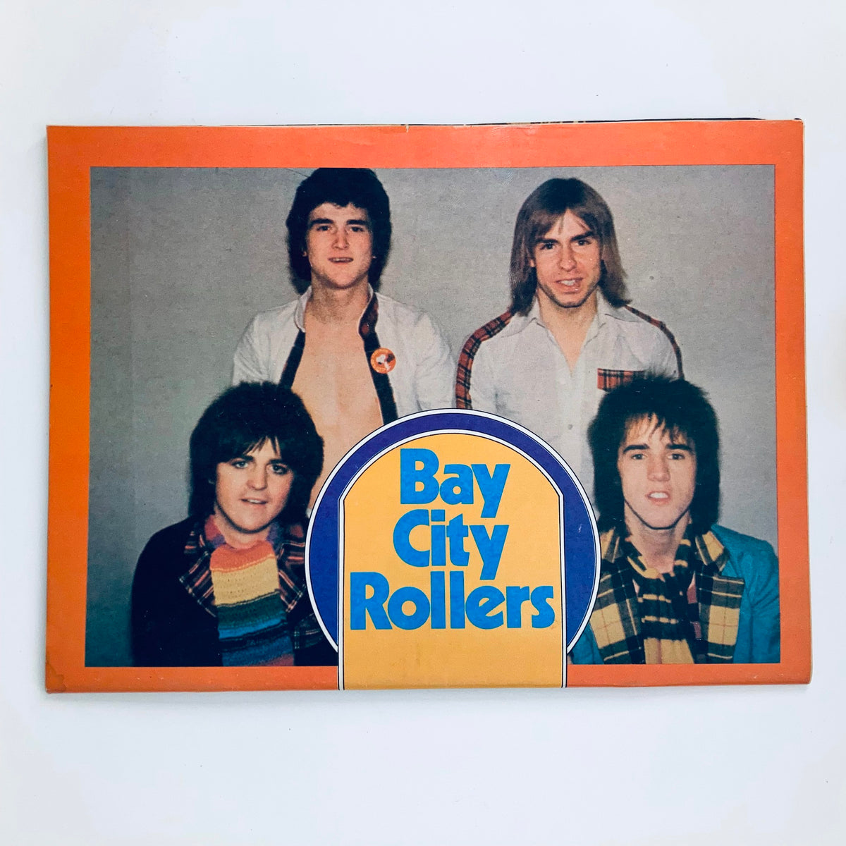Iconic group photo of the Bay City Rollers, featured in VTG SuperTeen Magazine September 1977 Vol 1 #5, highlighting the popular music band of the 1970s.