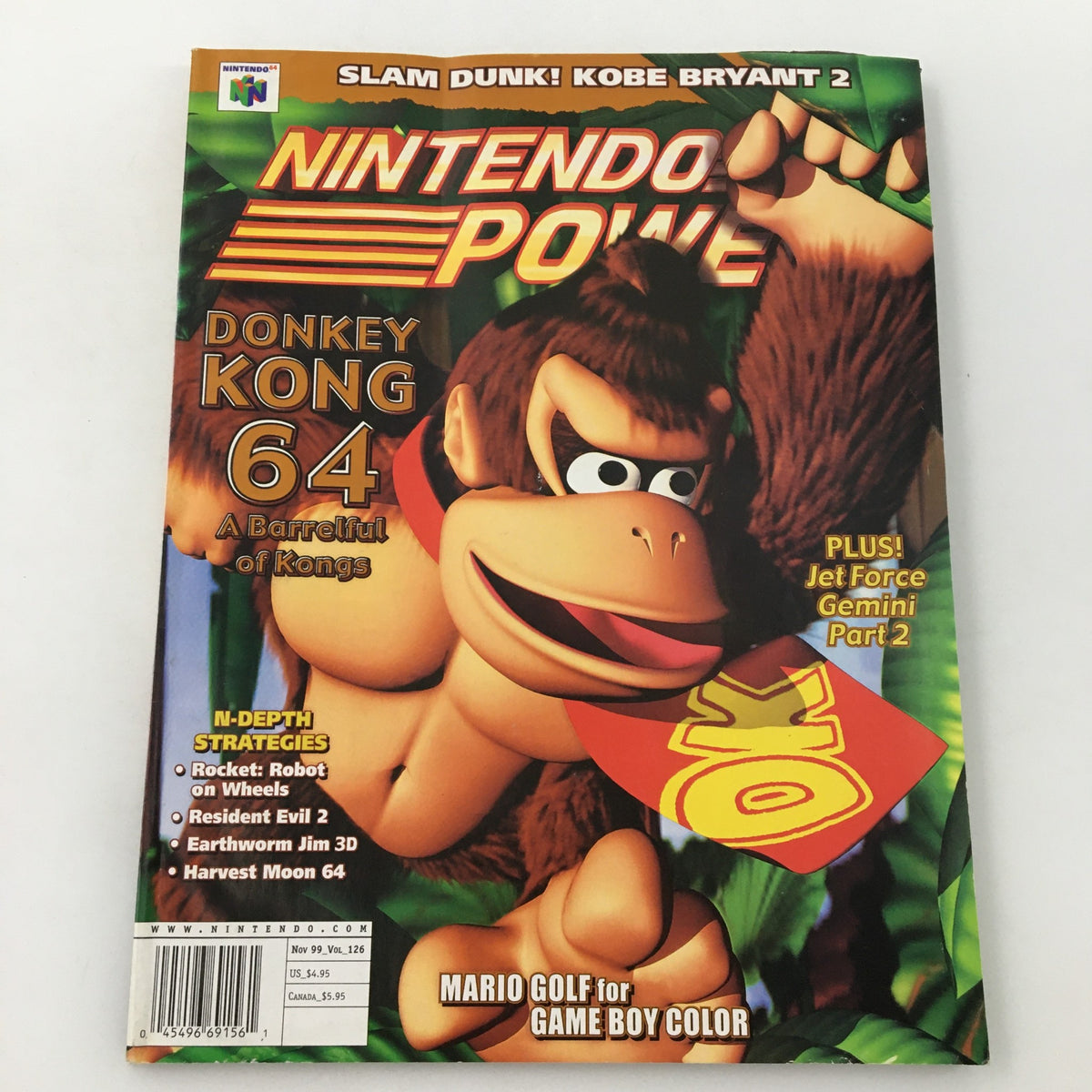 Nintendo Power Magazine November 1999 #126 Donkey Kong 64 & Kobe Bryant Poster