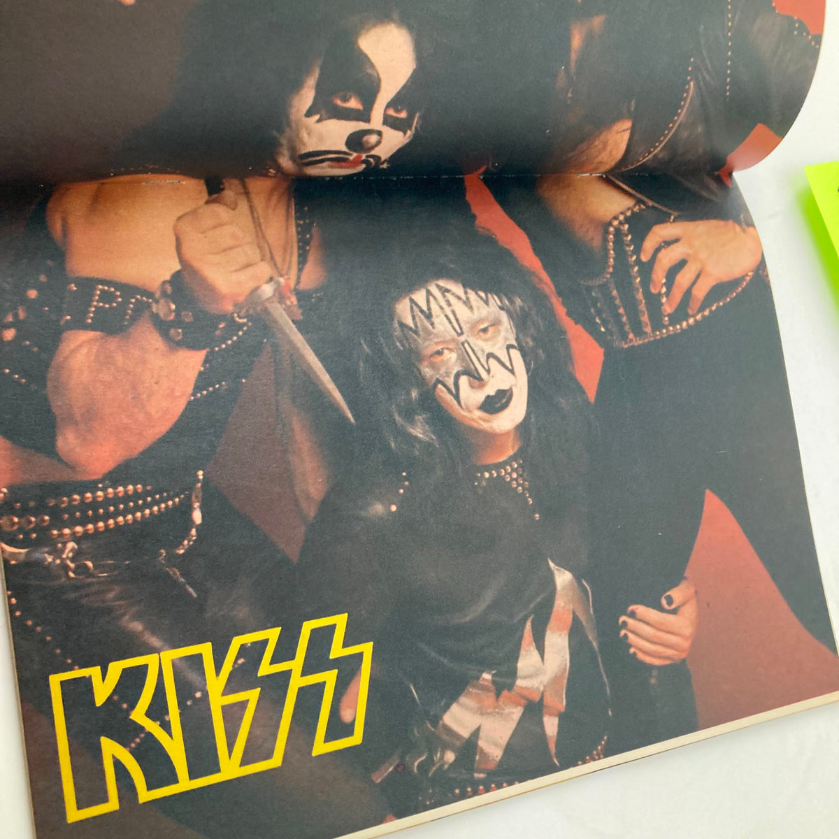 Kiss band members featured in Super Teen Magazine September 1977, showcasing iconic rock styles and makeup.