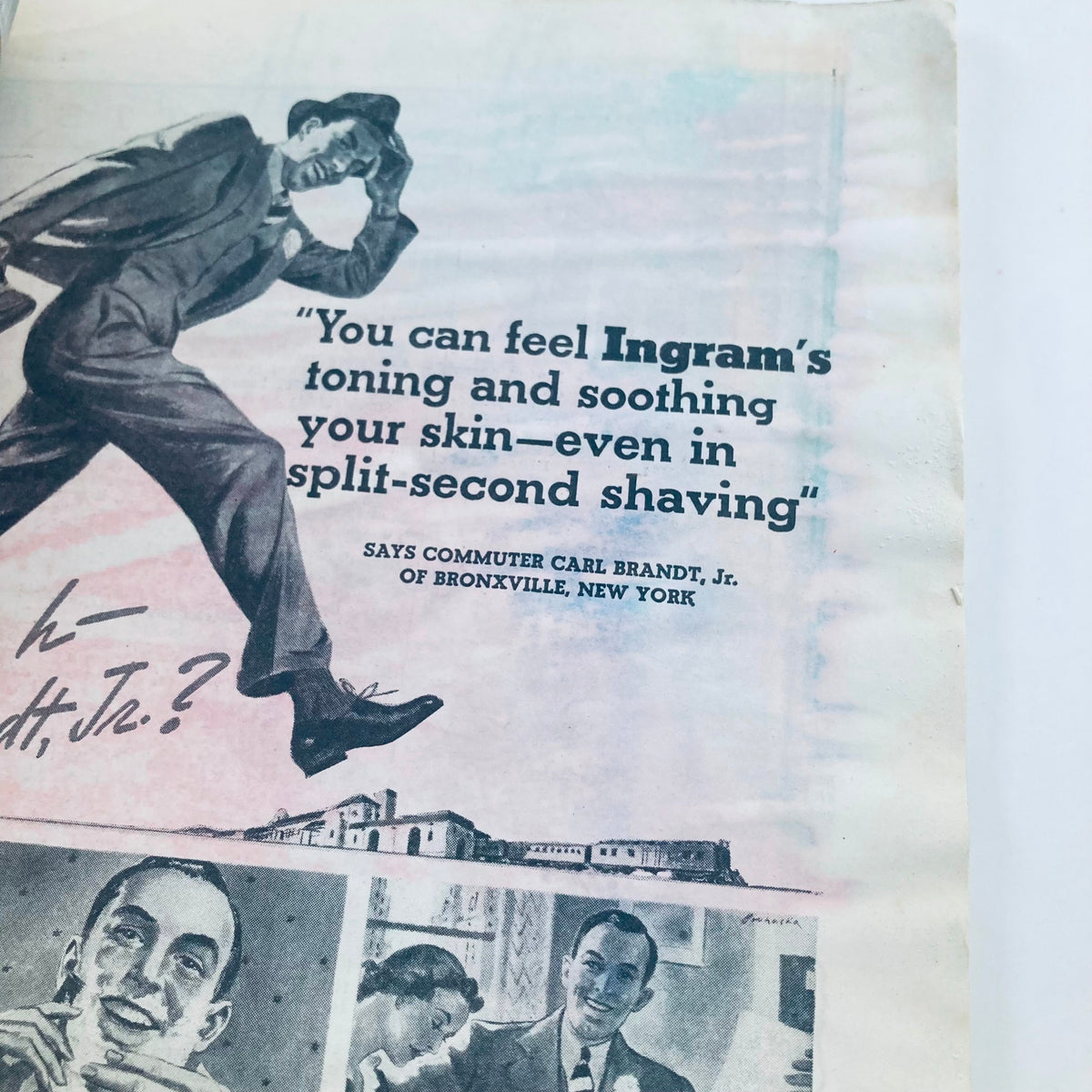 Vintage advertisement from VTG Time Magazine May 24 1937, promoting Ingram's shaving products, illustrating the style of advertising in the 1930s.