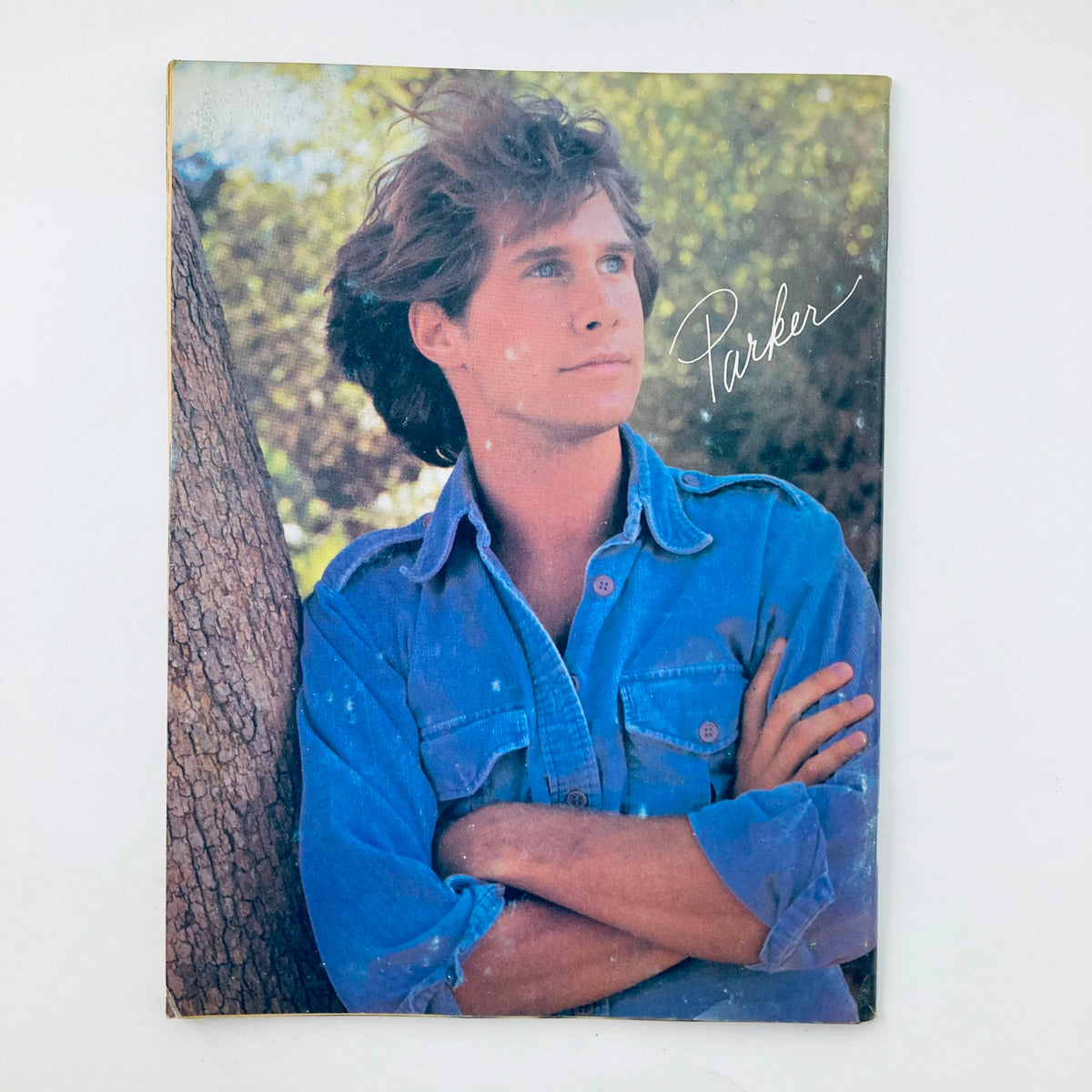 Portrait from Tiger Beat Magazine Super Special #6 1977 featuring a handsome young man in a denim shirt, capturing the essence of 70s teenage culture.