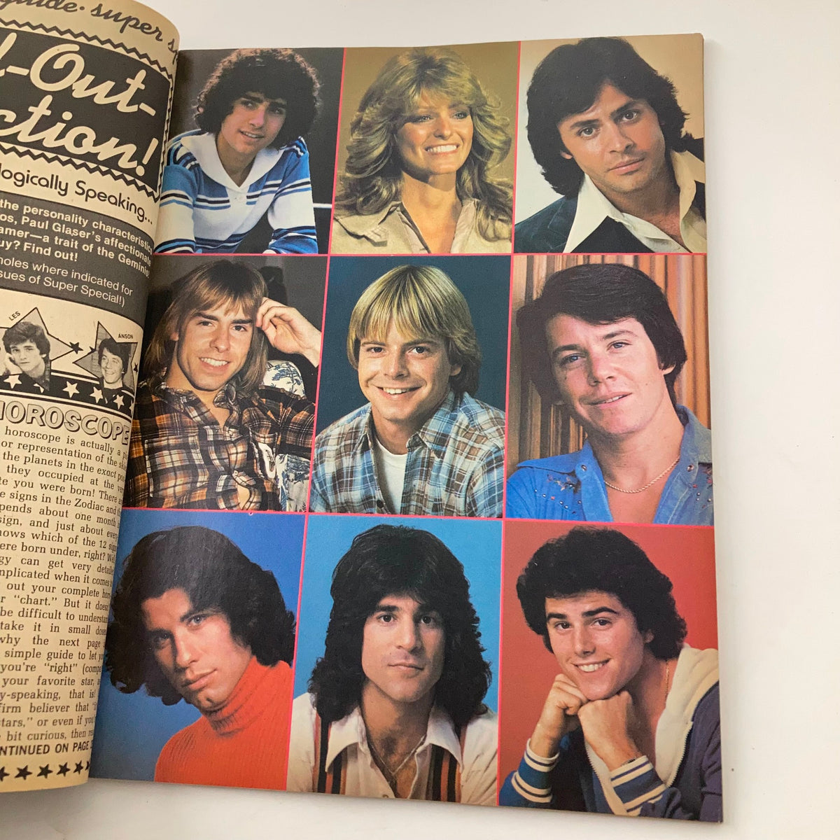 Collage of teen idols in Tiger Beat Super Special 1977 #3, showcasing various male and female stars of the era.