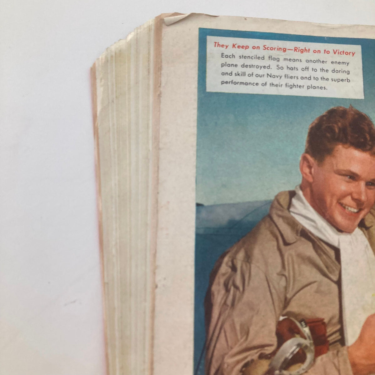 Close-up of the Chesterfield cigarette advertisement from VTG Time Magazine July 19 1943, highlighting a joyful interaction between two men celebrating amidst wartime.