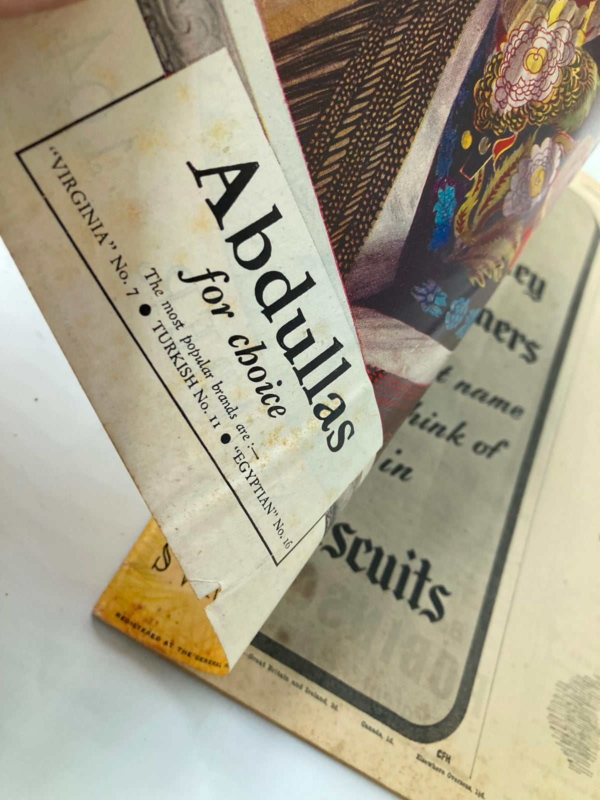 Inside page of VTG Punch Magazine May 14 1945 displaying an ad for Abdullas cigarettes.