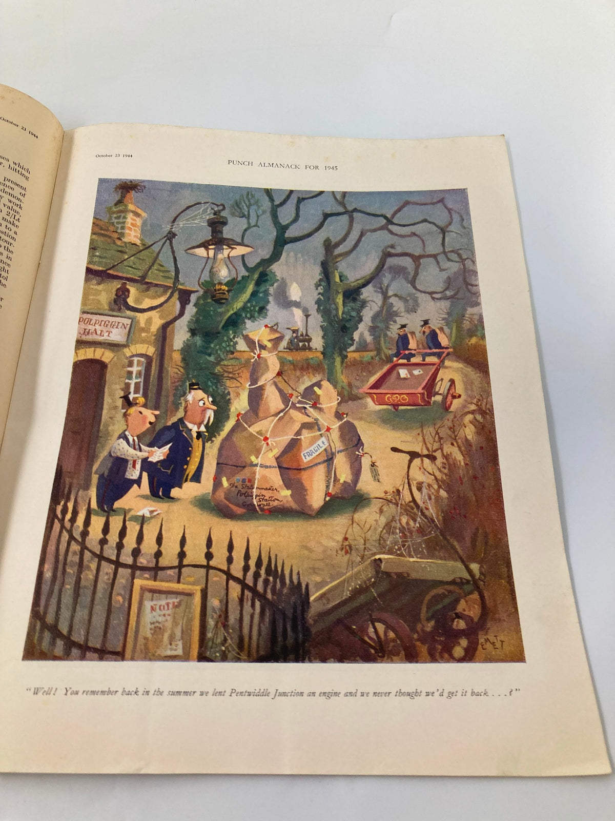 Vintage Punch Magazine October 23 1944 Almanack 1945 WWII Cartoon & Humour No Label
