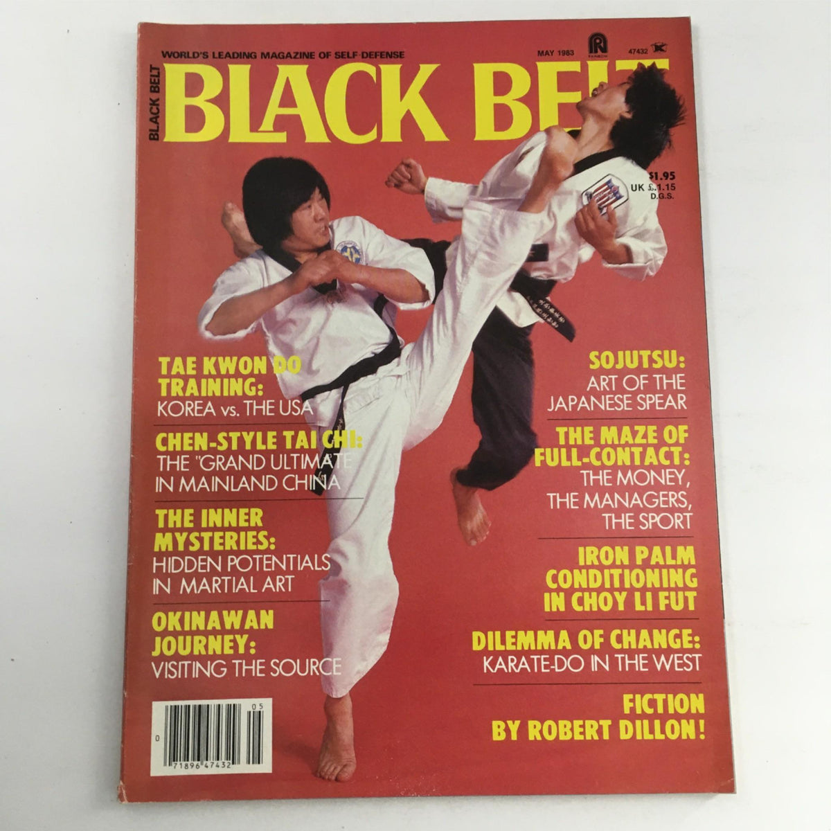 Cover of Black Belt Magazine from May 1983 featuring articles on Chen Style Tai Chi and Sojutsu with martial artists demonstrating techniques.
