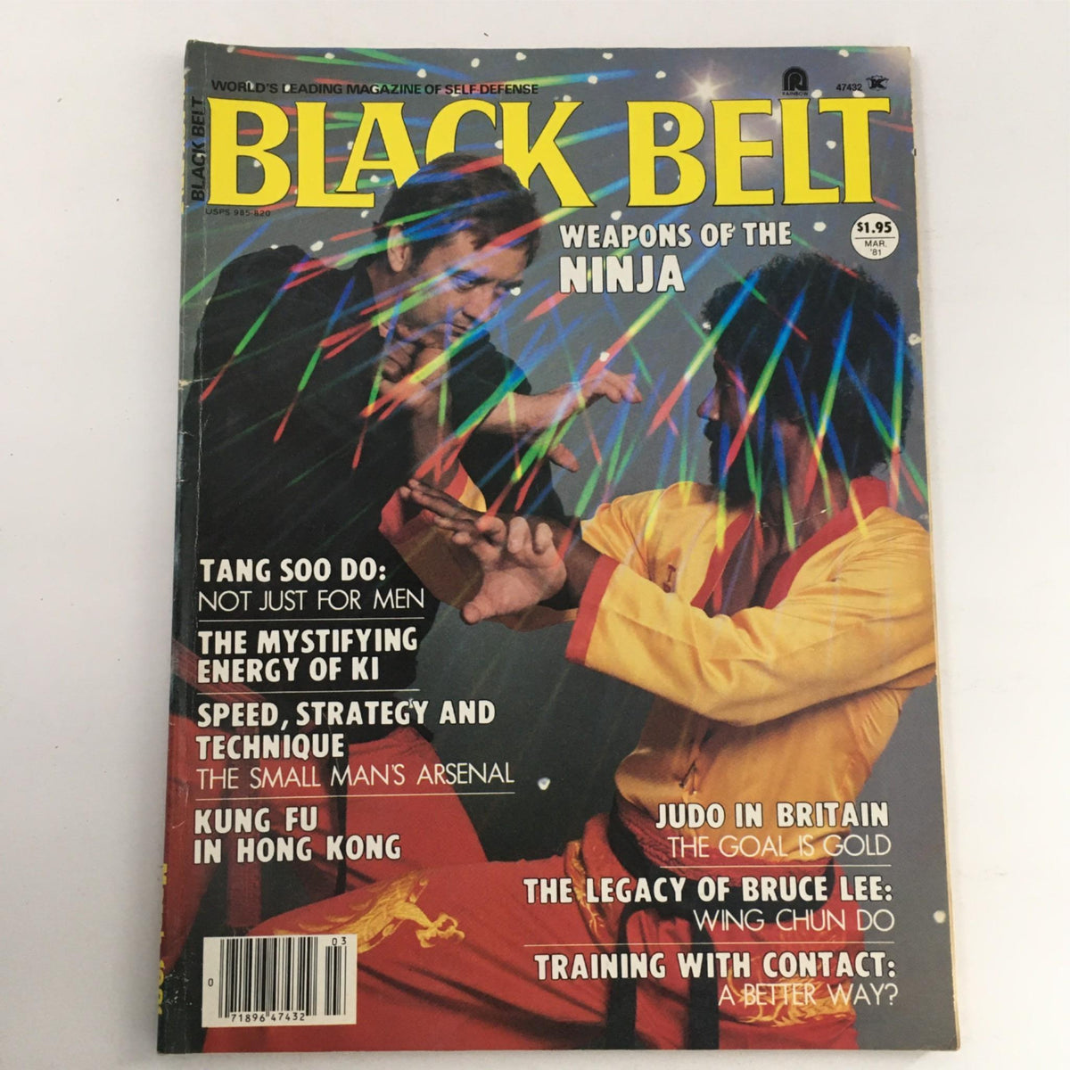 Cover of Black Belt Magazine March 1981 featuring 'Weapons of the Ninja', showcasing martial arts techniques and articles, including Tang Soo Do.