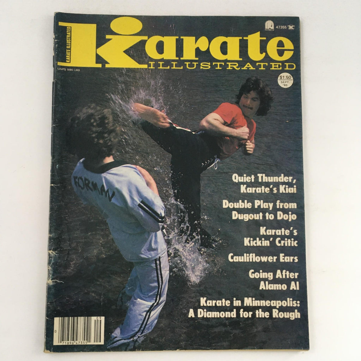 Front cover of Karate Illustrated Magazine September 1980 featuring martial artists in action. This issue includes articles by Steve Foreman and Larry Kelley, reflecting the cultural impact of karate in the late 20th century.