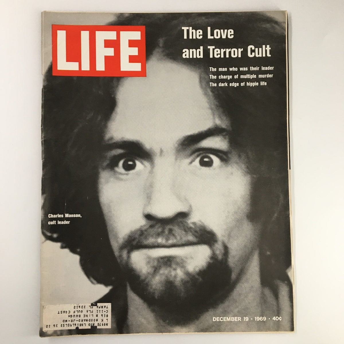Cover of Life Magazine, December 19, 1969, featuring Charles Manson and 'The Love and Terror Cult