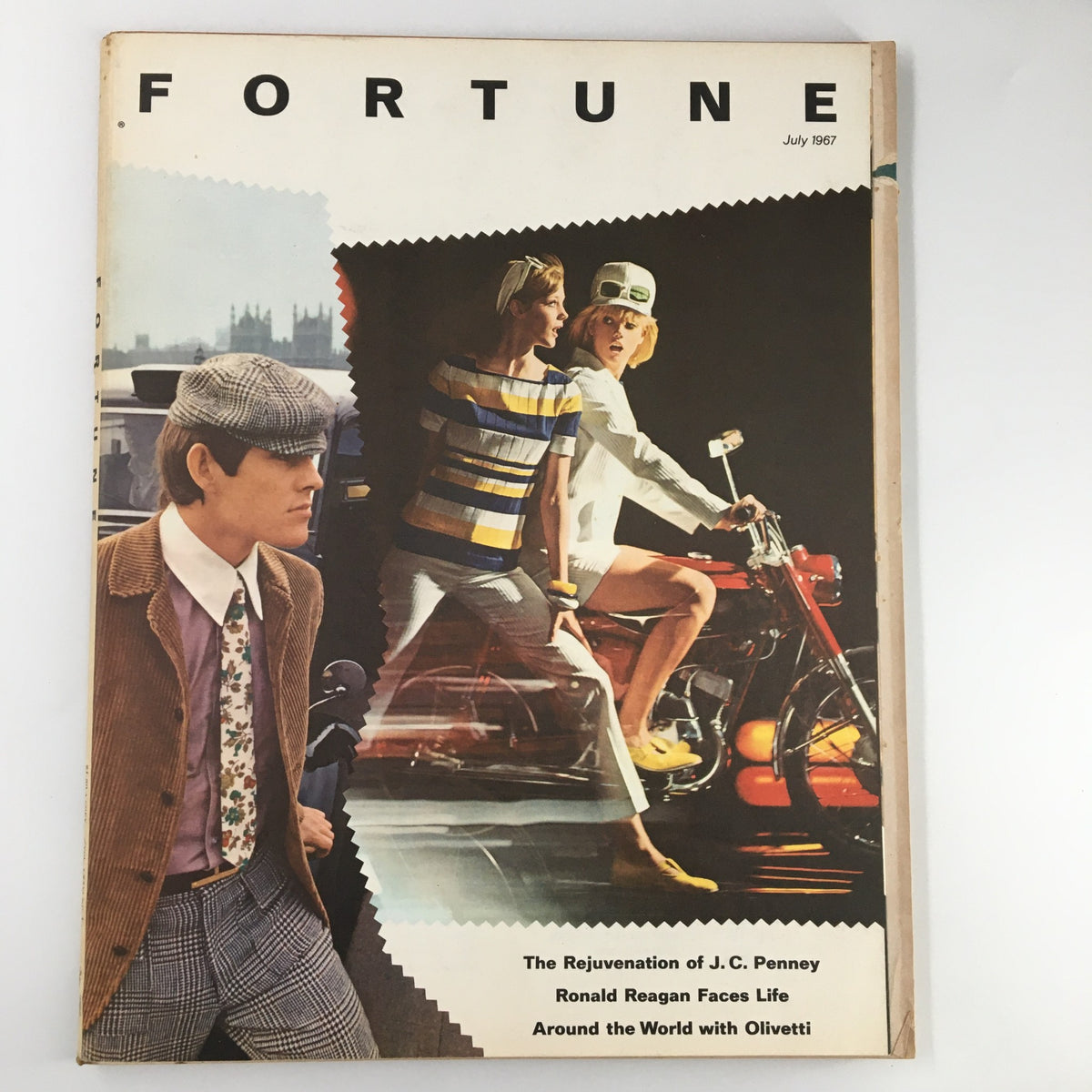 VTG Fortune Magazine July 1967 cover featuring Ronald Reagan, showcasing vintage fashion and advertising from the 1960s.