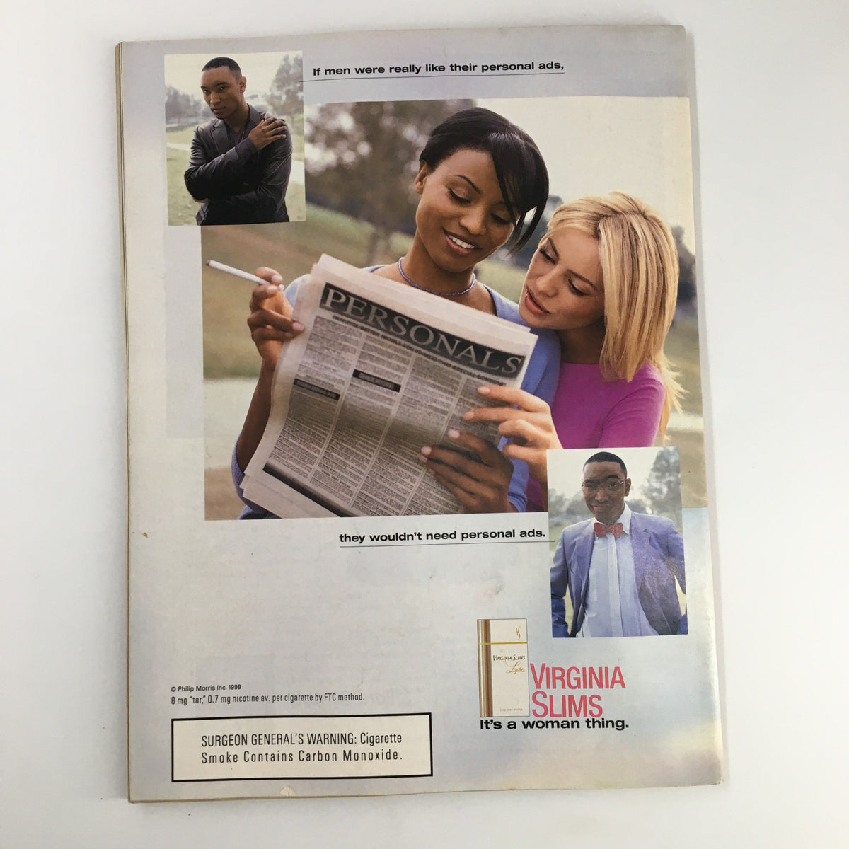 Time Magazine May 3 1999 The Monsters Next Door, showing an advertisement for Virginia Slims alongside personal ads.