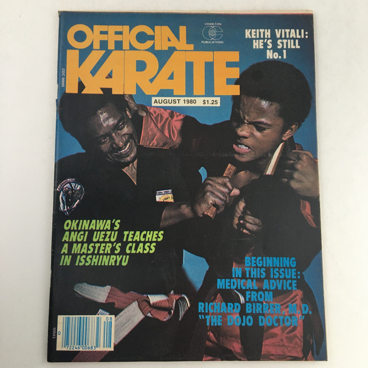 Cover of Official Karate Magazine August 1980 Vol 12 #93 featuring Angi Uezu teaching a master's class in Isshinryu.