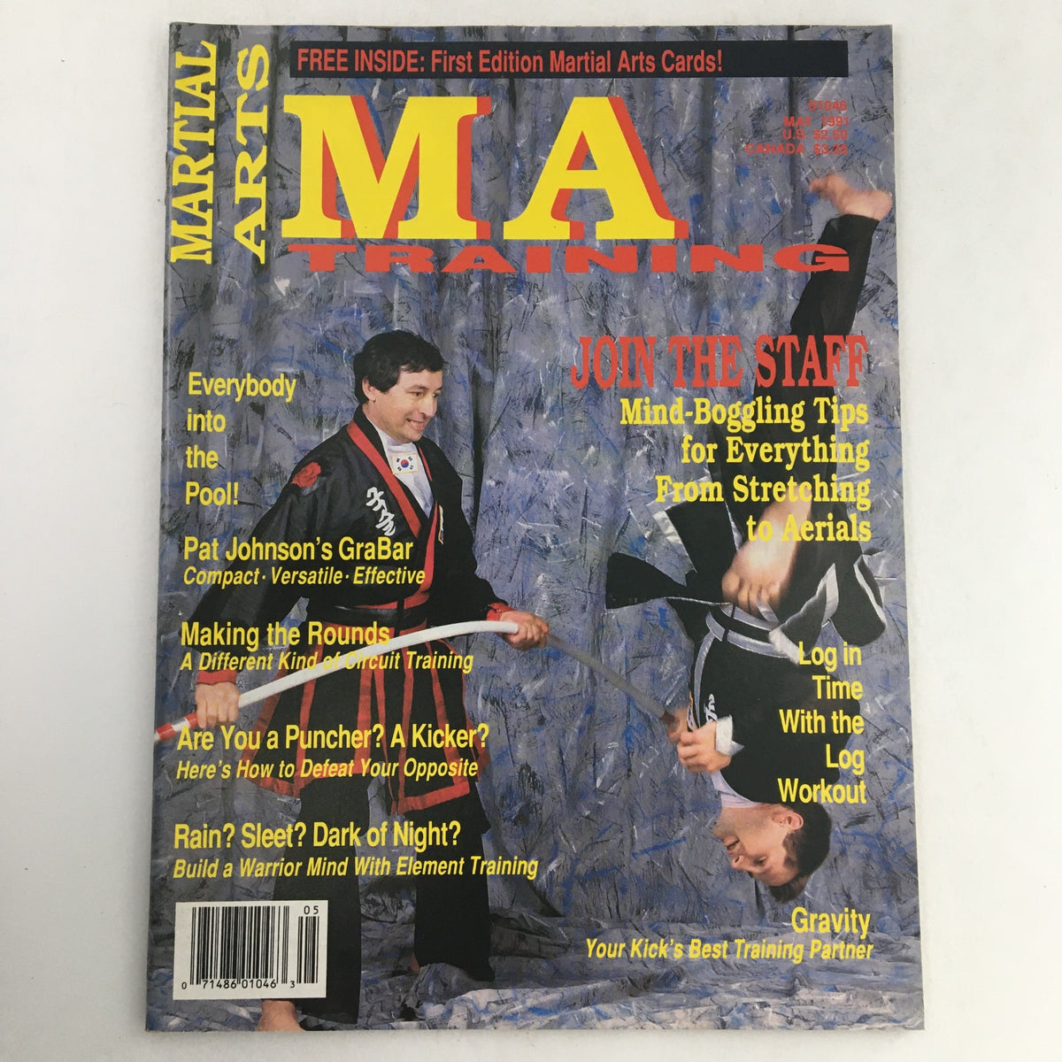 Cover of Martial Arts Training Magazine May 1991 Vol 18 #3 featuring articles and visuals related to martial arts training.