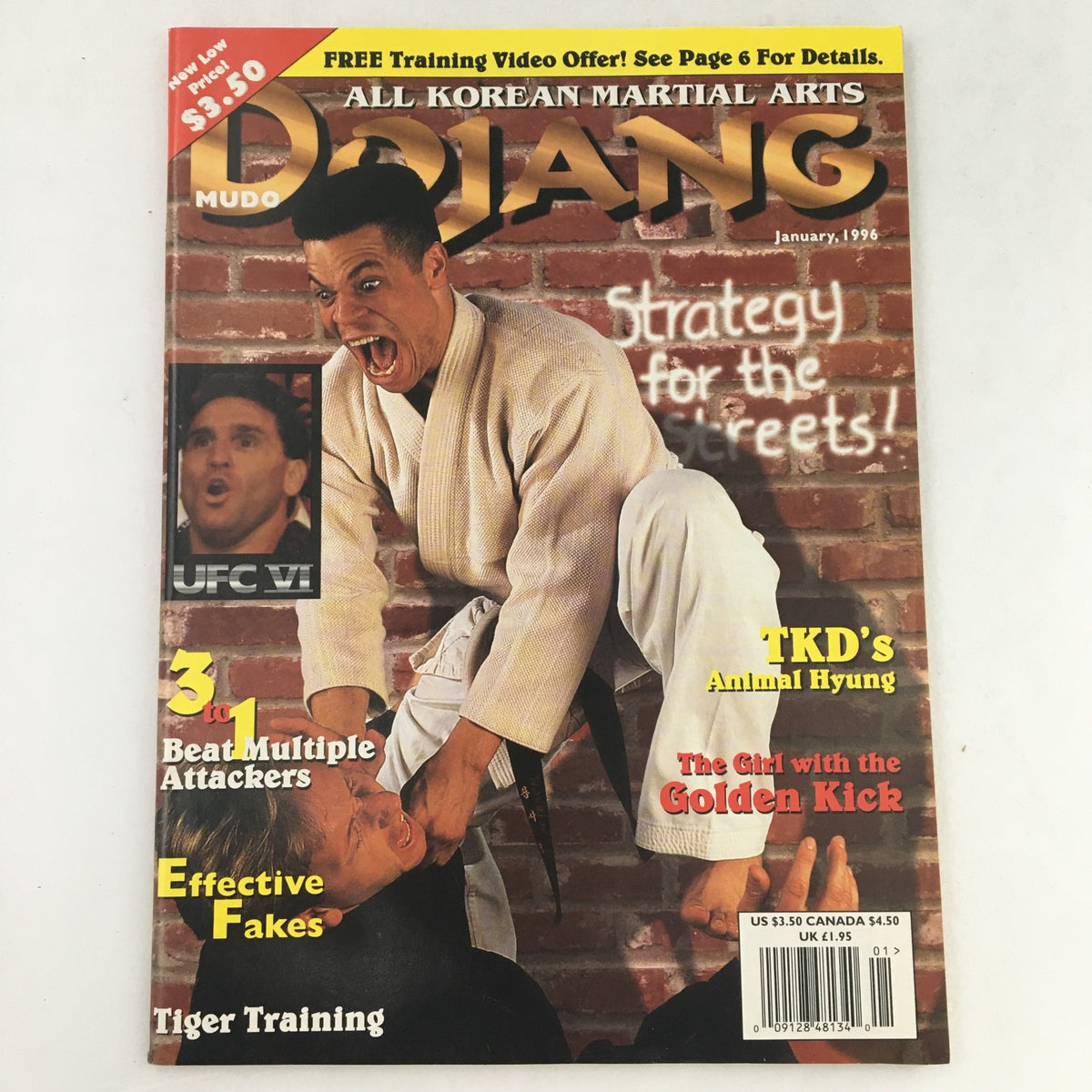 Mudo Dojang Magazine Fall 1995 featuring Robert Ferguson on the cover, showcasing martial arts techniques and strategies, emphasizing street combat tactics.