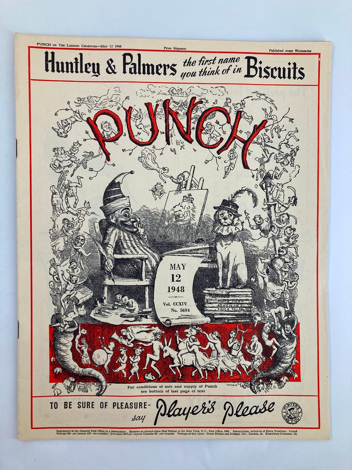 Cover of VTG Punch Magazine, May 12, 1948, issue number 5604, showcasing vintage humor and cartoons from the WWII era.