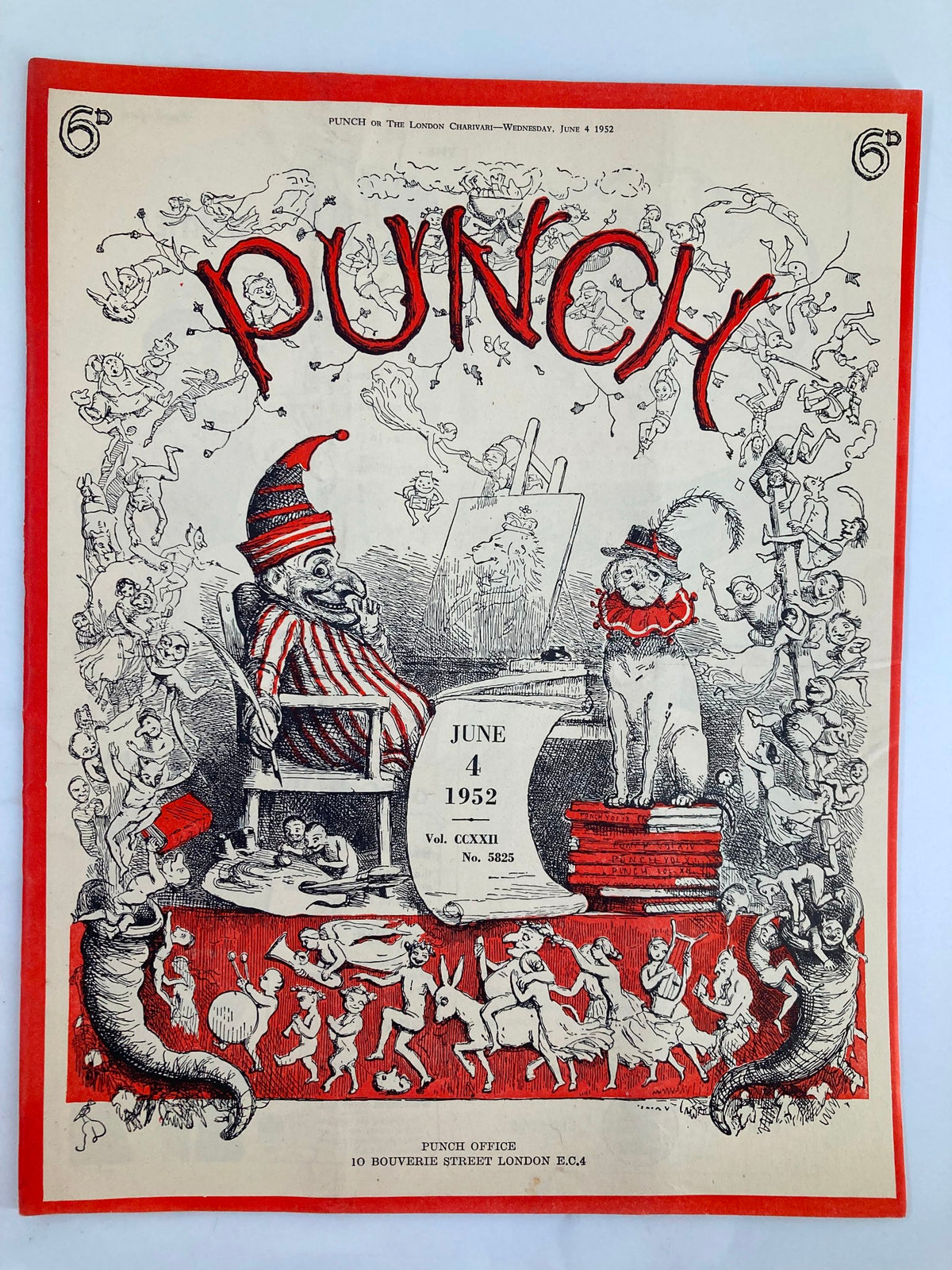 Cover of VTG Punch Magazine from June 4, 1952, featuring a whimsical illustration with playful characters, emphasizing the humorous content typical of post-WWII satire.