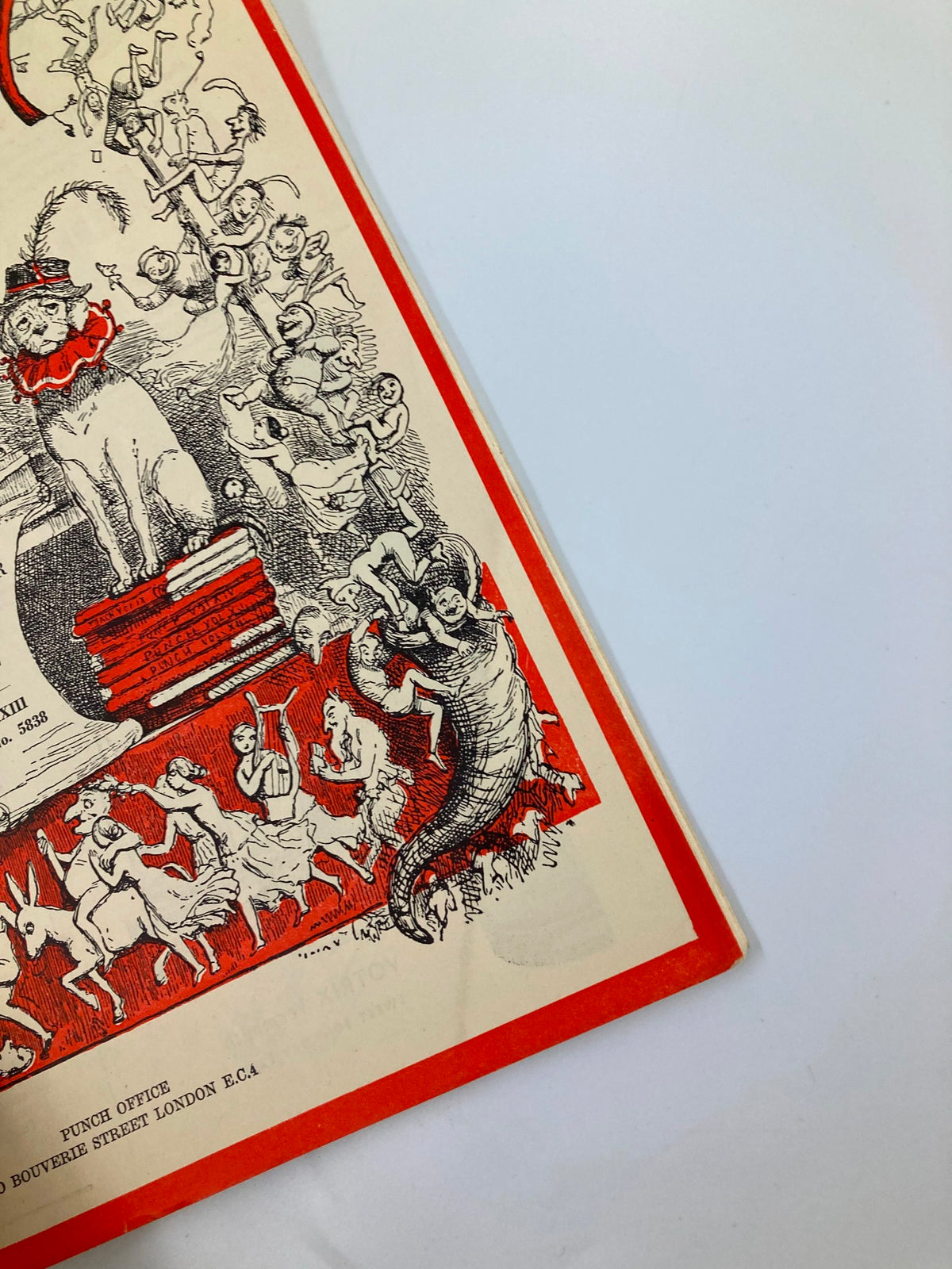 Close-up view of the VTG Punch Magazine cover from September 3, 1952, highlighting detailed illustrations and the magazine's title, Volume 223, No. 5838.