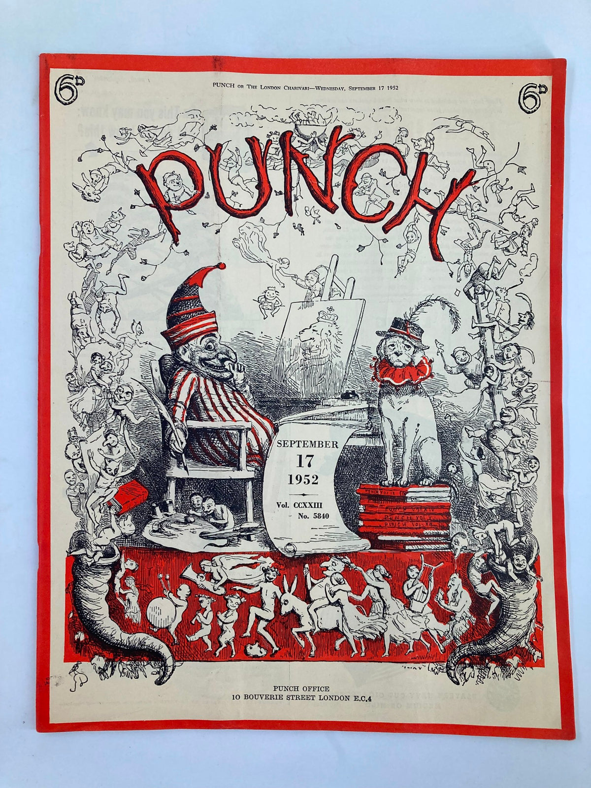 Vintage Punch Magazine September 17 1952 #5840 Vol 223 WWII Cartoon & Humour