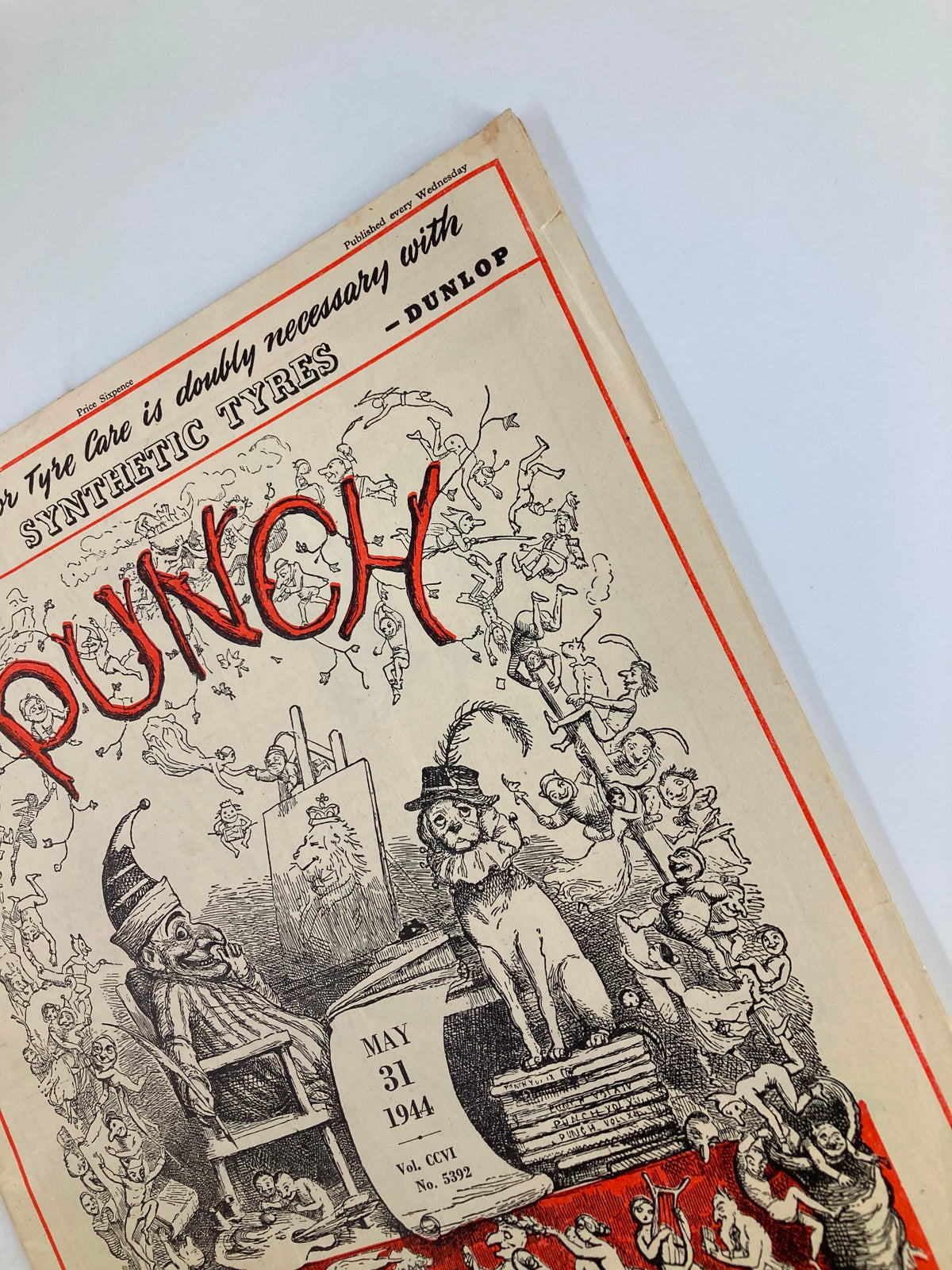 Vintage Punch Magazine May 31 1944 #5392 Vol 206 WWII Cartoon & Humour