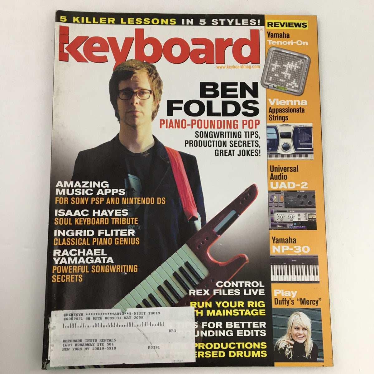 Keyboard Magazine November 2008 Ben Folds & Isaac Hayes & Rachael Yamagata